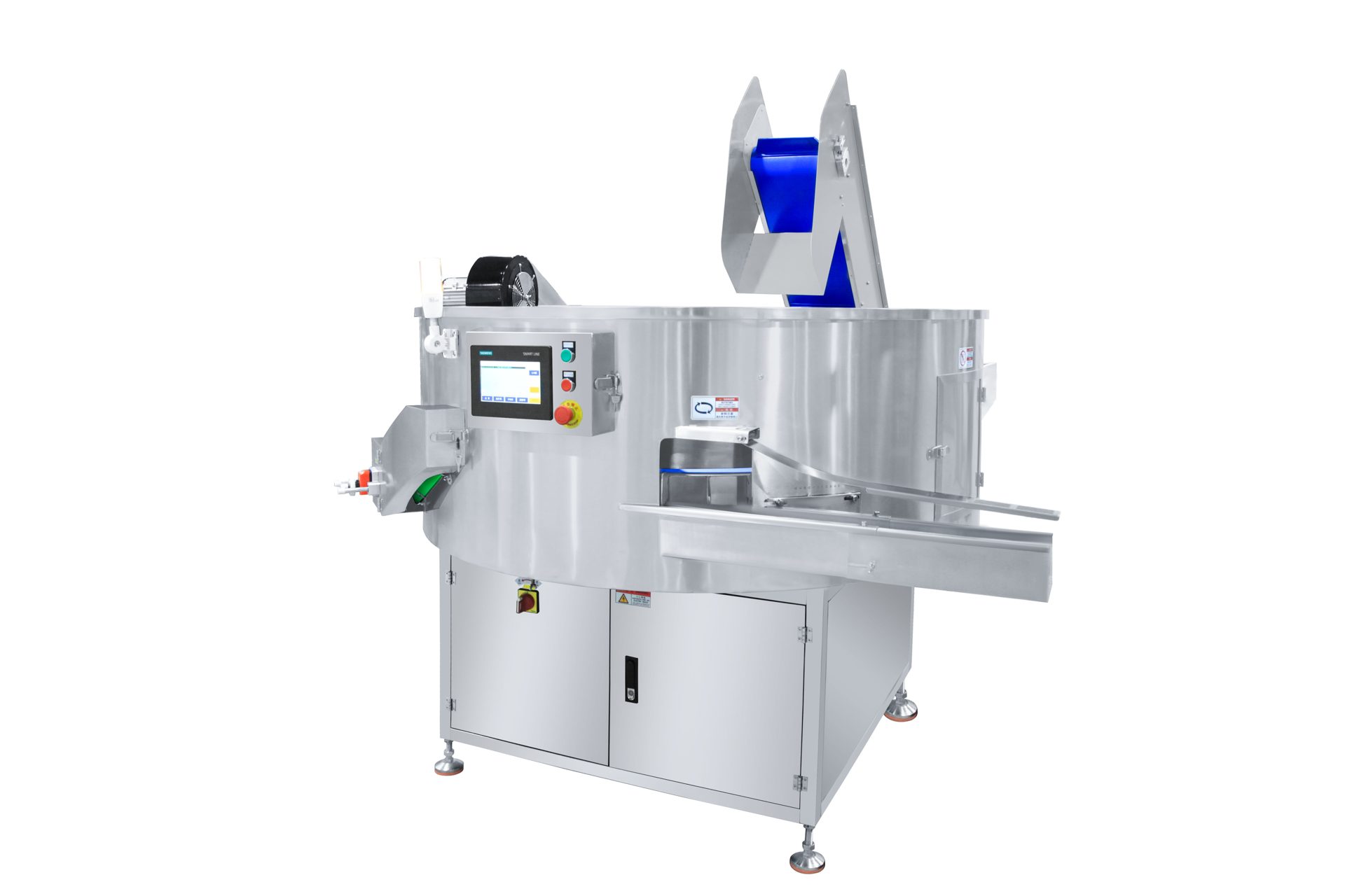 Compact Vial Bottle Unscrambling Machine: Angled view 1