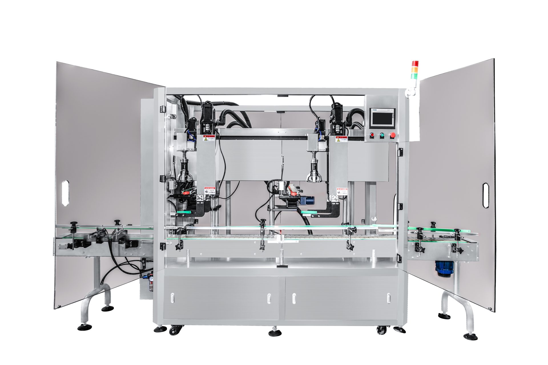 Double-Head Tracking Capping Machine: Front view
