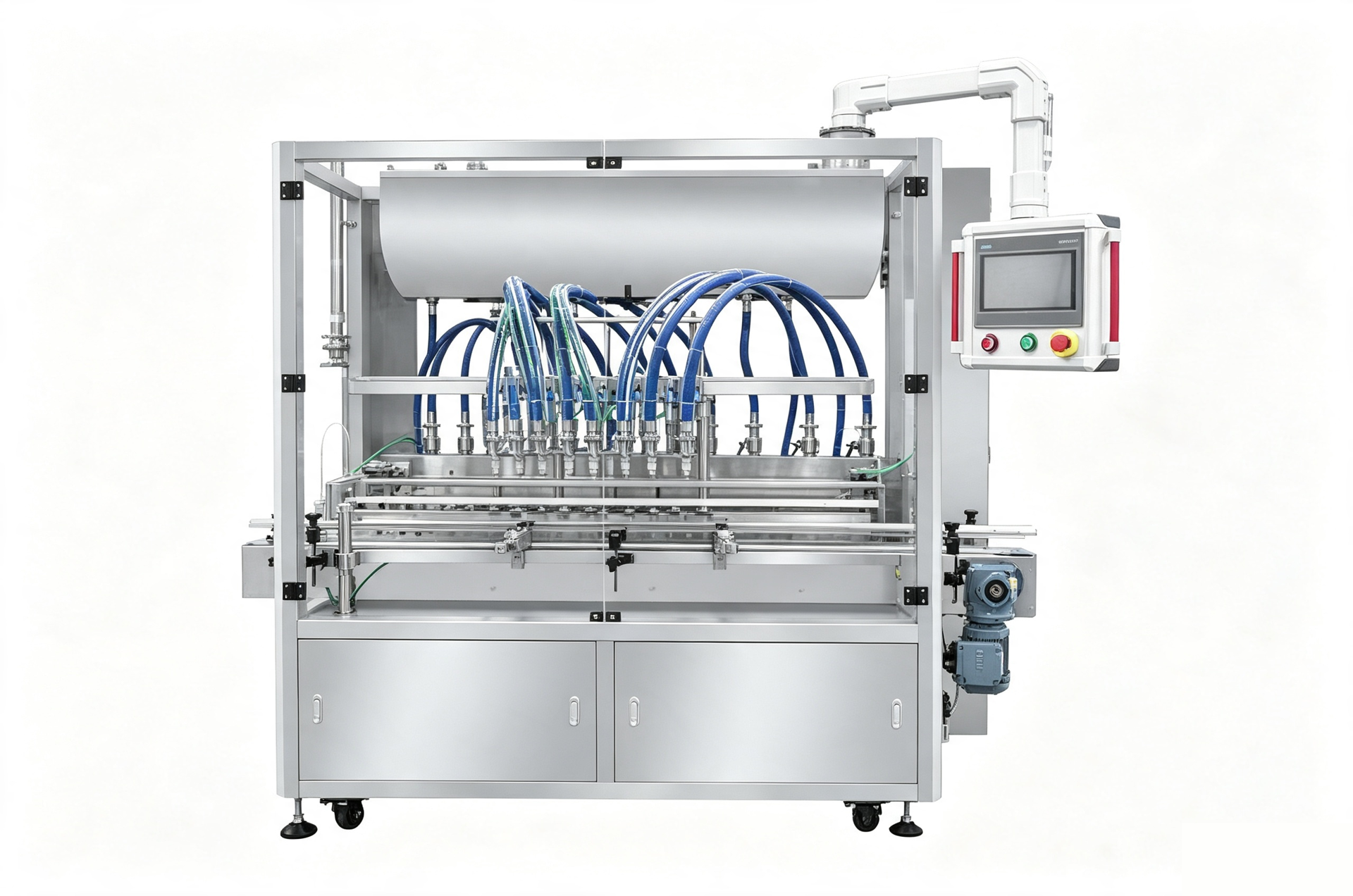 8-Head Gear Pump Filling Machine: Front view