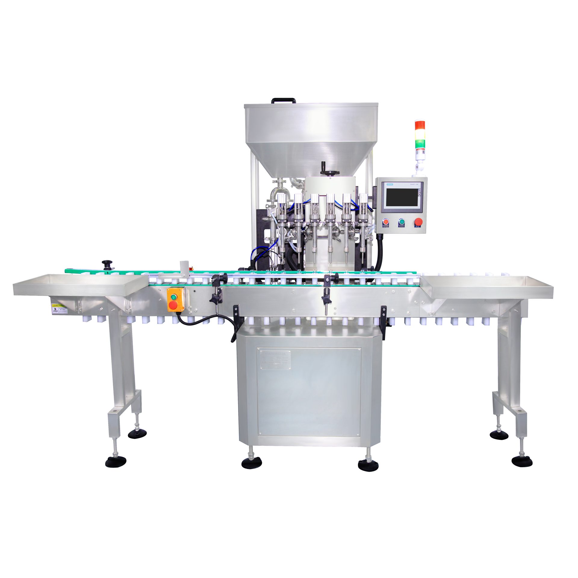 6-Head Magnetic Pump Filling Machine: Front view