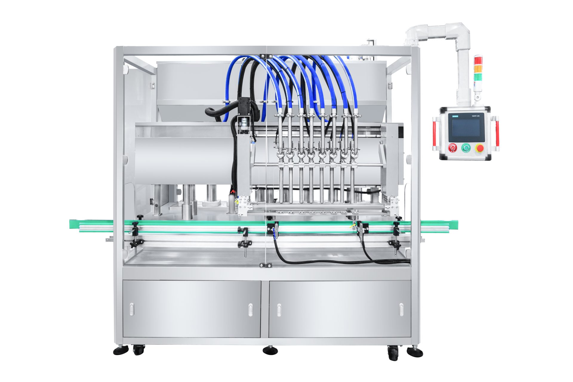 8-Head Synchronous Tracking Filling Machine: Front view