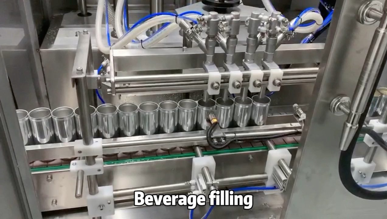 Beverage can filling and seaming line