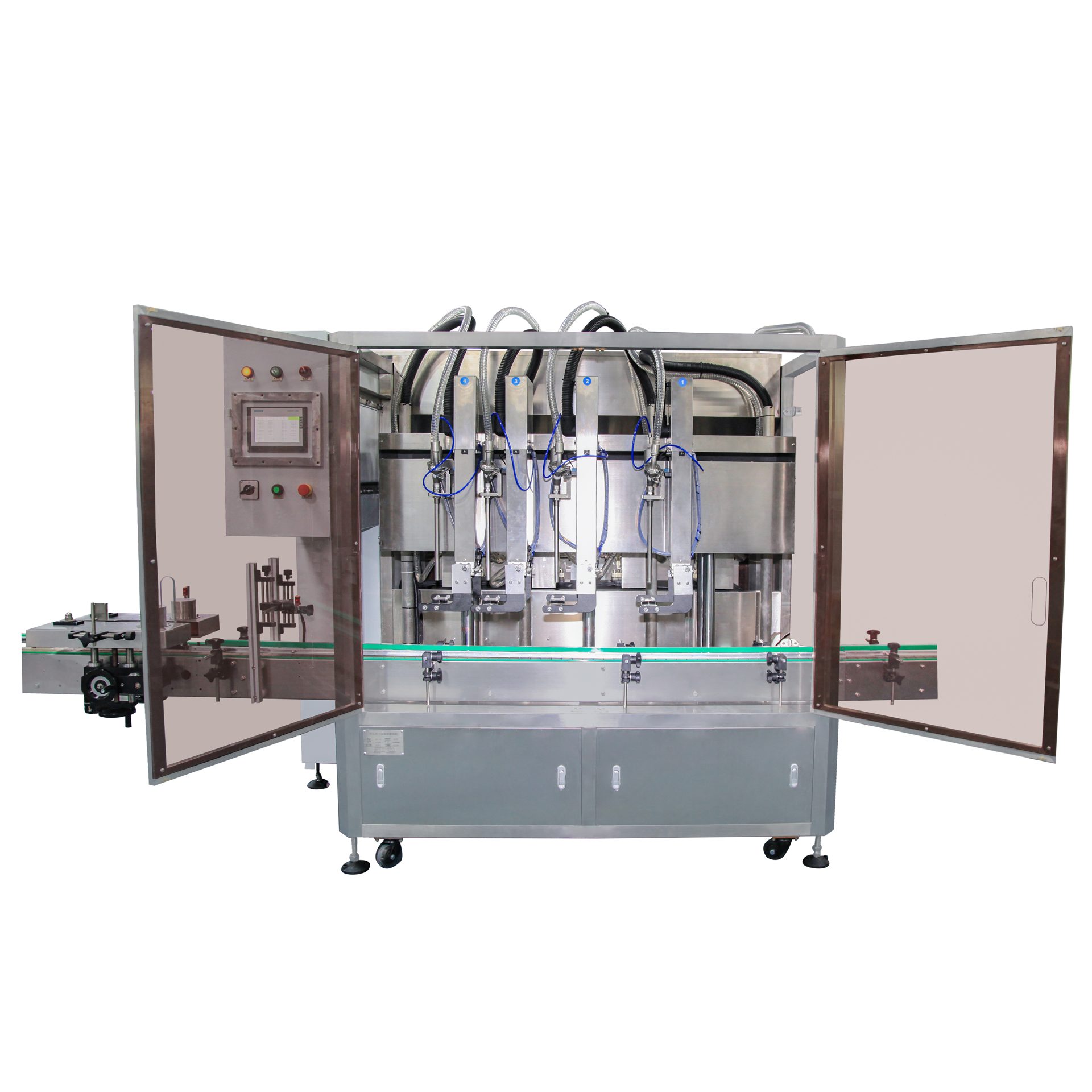 Shampoo rotor-pump filling and capping line: Filling unit