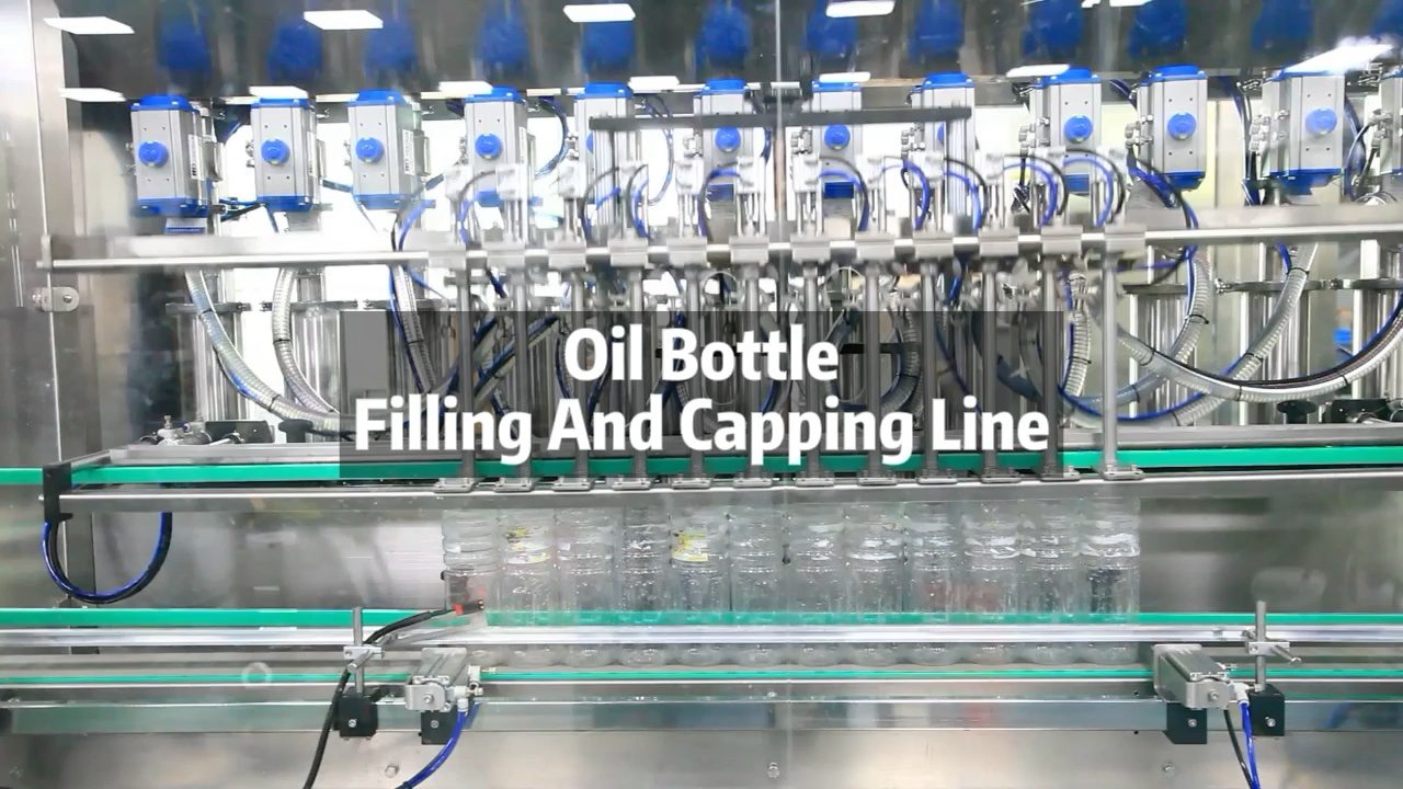 Edible-oil piston filling, capping and labeling line