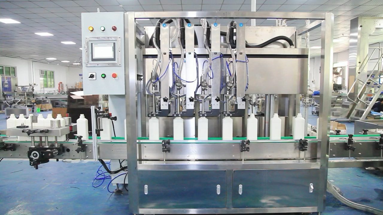 Shampoo rotor-pump filling and capping line
