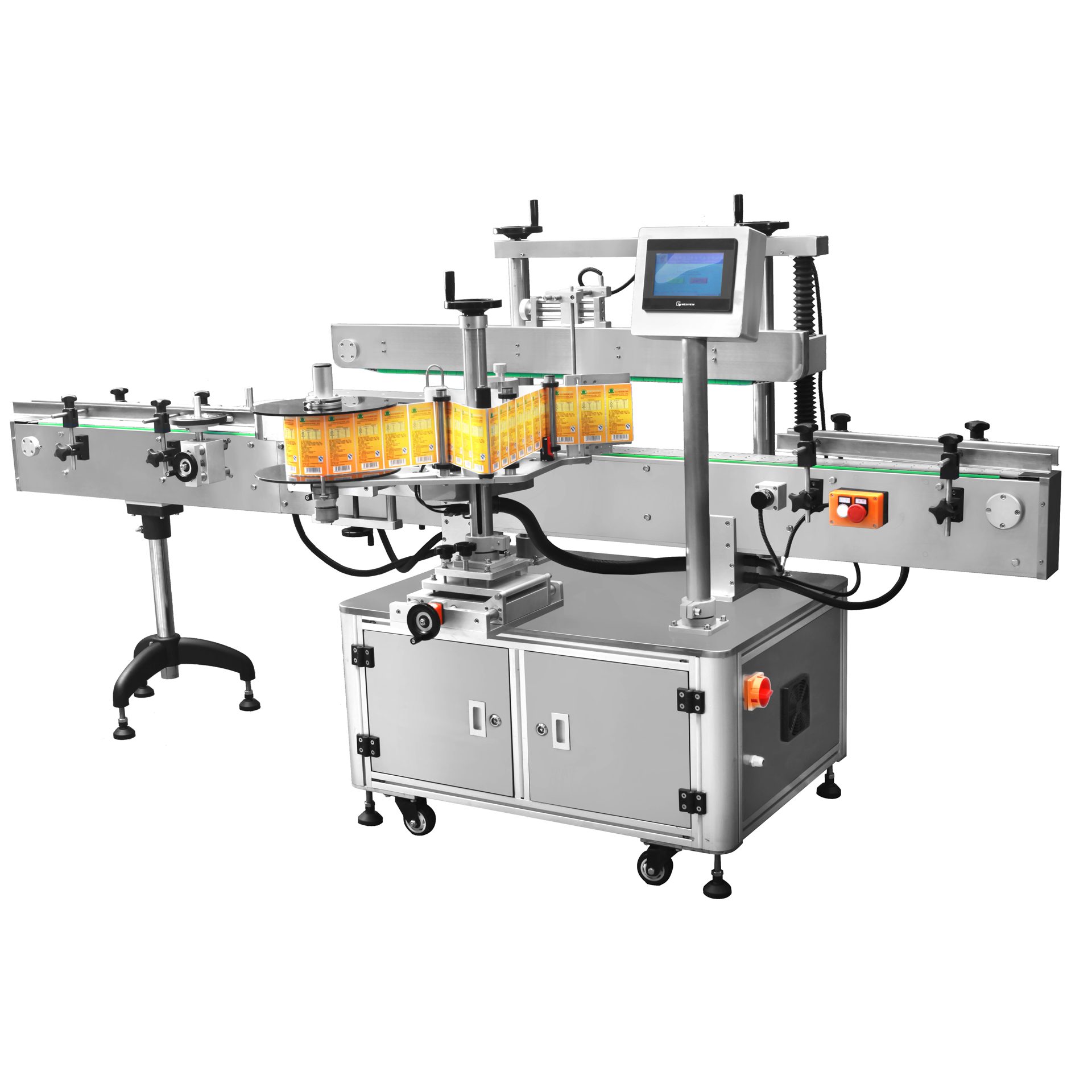 Automatic Single-Side Labeling Machine: Angled view 1