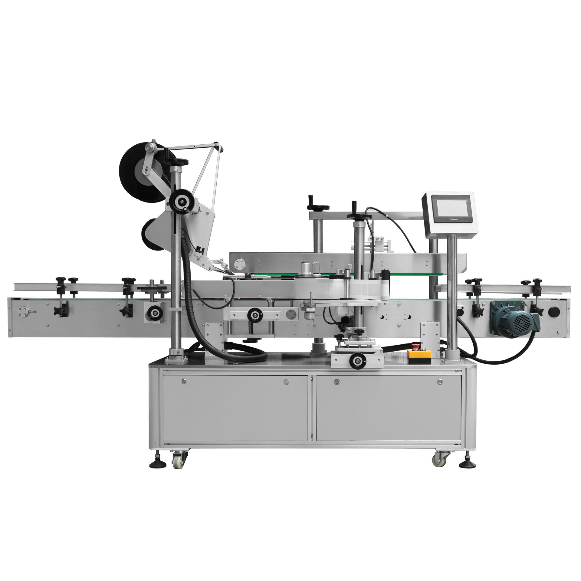 Automatic Top & Side Labeling Machine: Front view